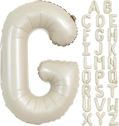 TONIFUL 40 Inch Large Cream White Letter G Balloons Giant Alphabet Letter by TONIFUL