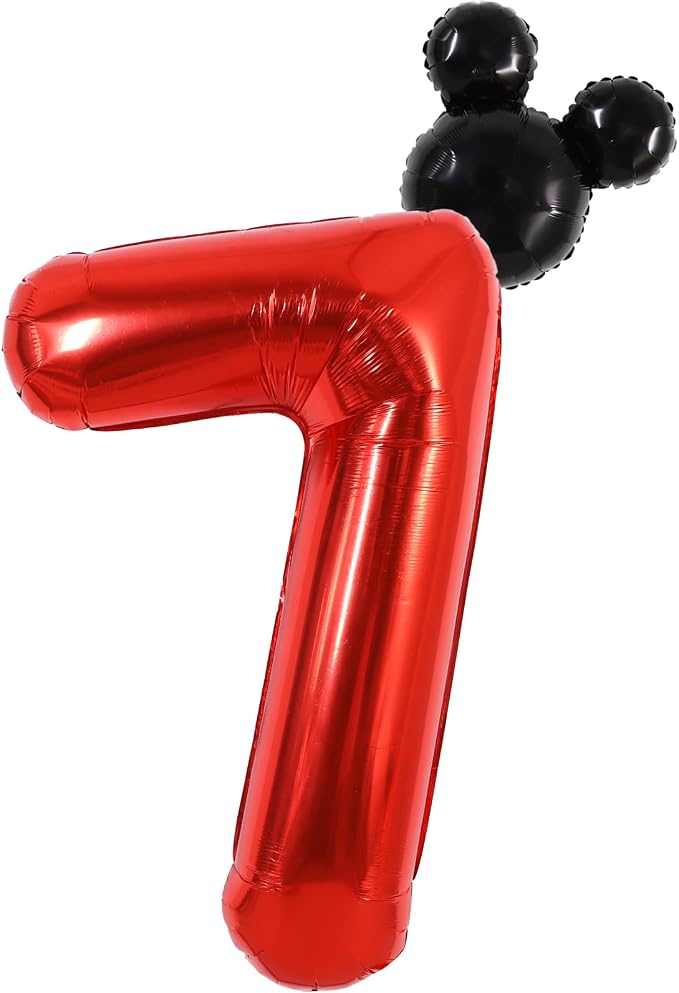 40 Inch Red Foil Number 7 Balloon by Vuzvuv