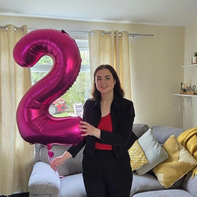 40 Inch Hot Pink Number 5 Balloon, 5th Birthday Party Decorations | 40 Inch Hot - Image 9