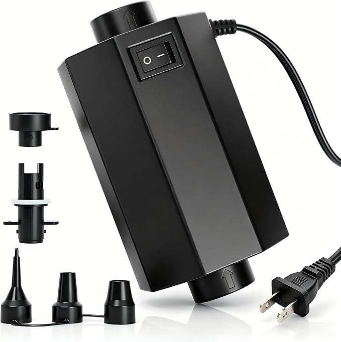 Electric Air Pump for Inflatables, Inflator Deflator Quick-Fill, Compact Pump by Estgora