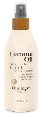 Oliology Coconut Oil 10-in-1 Multipurpose Spray - Leave in Treatment for All Hair Types | Detangles, Controls Frizz, Hydrates & Moisturizes | Made in USA, Cruelty Free & Paraben Free (8.5 oz)