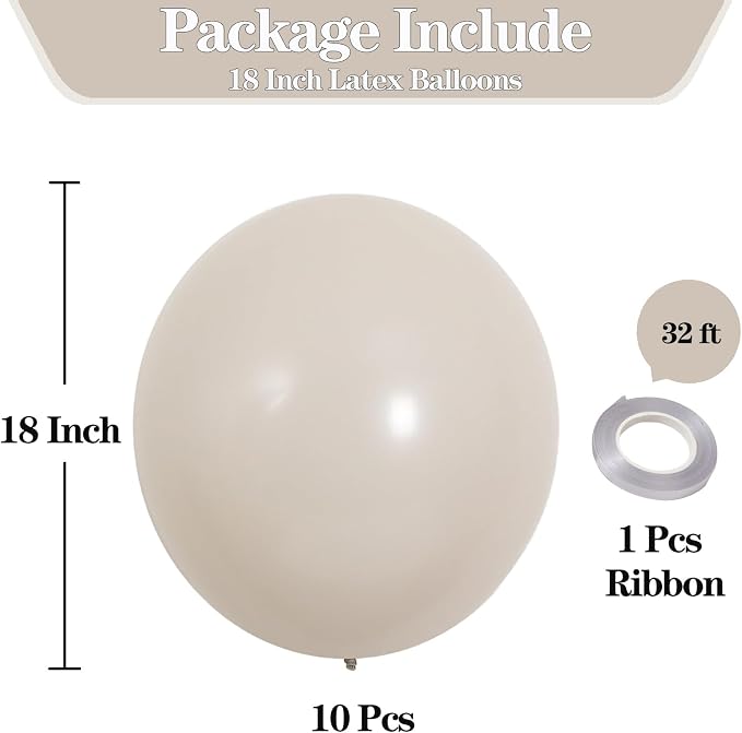 18 inch White Sand Balloons - Image 2