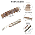 Hair Clips for Women,3.5 Inch Acetate Medium Hair Claw Clips for Women Thin Thick Curly Hair,Strong Hold No Slip Grip,French Classic Multicolor Barrettes Hair （Amber Brown Oblong）