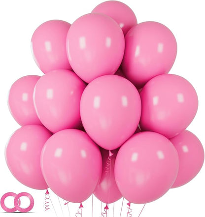 Pink Balloons 100 pcs 12 Inch Matte Pink Balloon by ASIYUHY