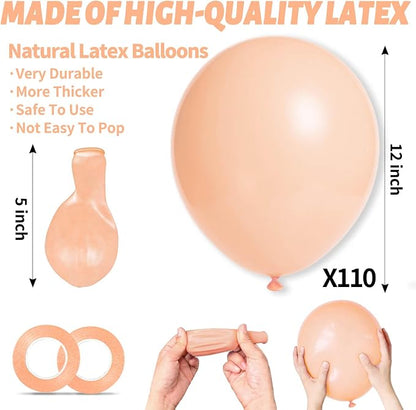 110pcs Pastel Orange Balloon 12 Inch, Pastel Orange Latex Balloons - Image 3