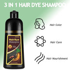 Silver Hair Dye, Instant Hair Dye Shampoo 3 in 1, Hair Color Dye for Men Women, Easy to Use, Shampoo Para Canas Long Lasting Effect for All Hair Types 16.9 Fl Oz (Silver Gray)