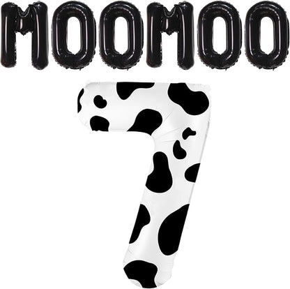 40 Inch Cow Print Balloon, Number 7 Balloons - Image 2