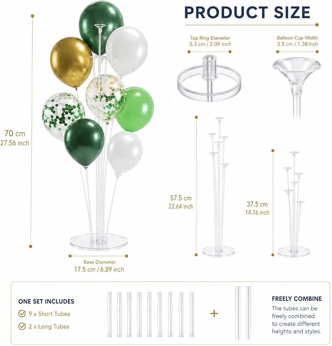 12 Pack Balloon Stands for Table 27.56 Inch Balloon Holders | Reusable Balloon - Image 3