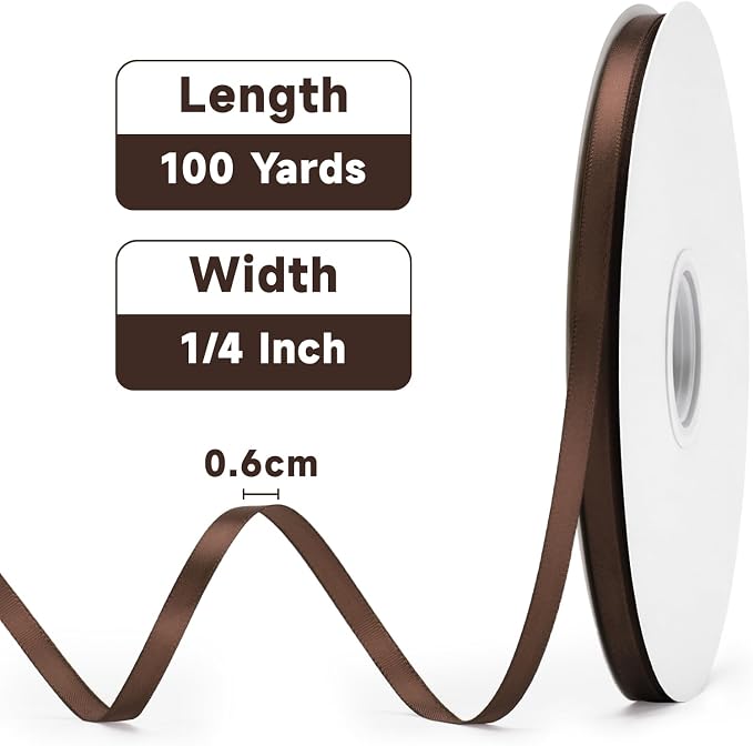 KINGLAKE Brown Satin Ribbon - Image 2
