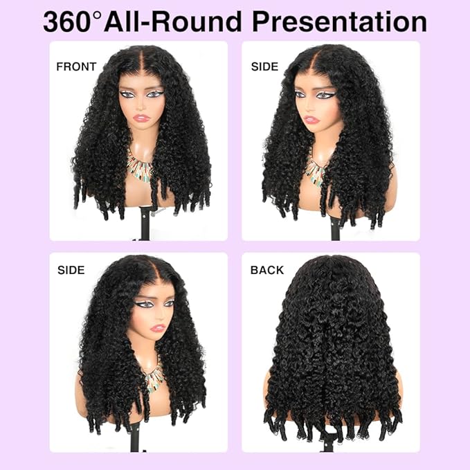 7x6 Burmese Curly Glueless Wigs Human Hair Pre Plucked Pre Cut 250% Density Drawstring Wig Human Hair 7x6 HD Lace Front Wigs Human Hair for Black Women Wear and Go Glueless Wig Natural Color 22inch
