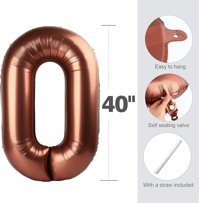 2 Balloon 40 inch Coffee Number Balloons - Image 5