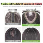 Anemone No Clips Human Hair Topper Piece Fringe Bangs for Women Wrap-Around Magic Paste with Invisible Lace for Natural Hair Loss Coverage (Dark Brown Lace Mid Bangs)