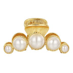 SHE'S FREE STYLE JUST FOR YOU Baroque Pearl Hair Claw Clip, Vintage Golden Claw, 2.6 Inch Medium Size, French Style Hair Accessory for a Classic, Elegant Look