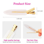 D 6 Pcs Creaseless Hair Clips No Crease Hair Clip Makeup Clips for Women and Girls Flat No Bend Hair Clips for Hairstyling Salon Golden Handle (White)