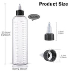 Cosywell Hair Oil Applicator 16.9oz Measured Squeeze Bottles with Graduated Scale Dye Applicator Bottle Twist-On Top Tip Cap Empty Plastic Color Oil Bottle 2 Pack