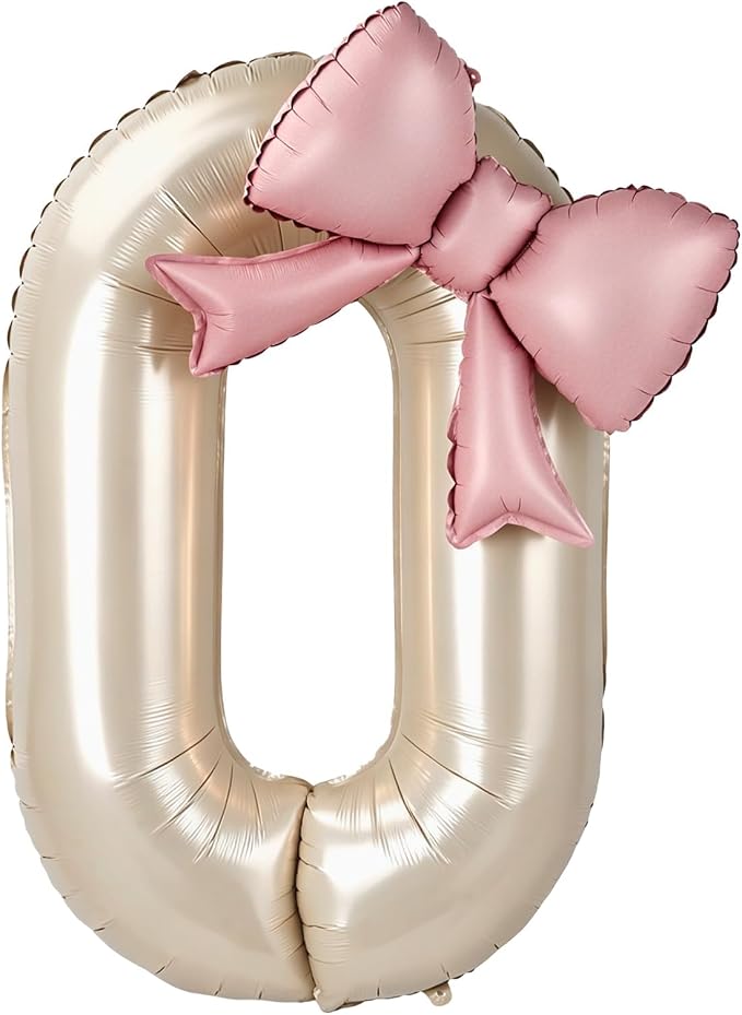 40 Inch Cream Number 0 Balloon by Unknown