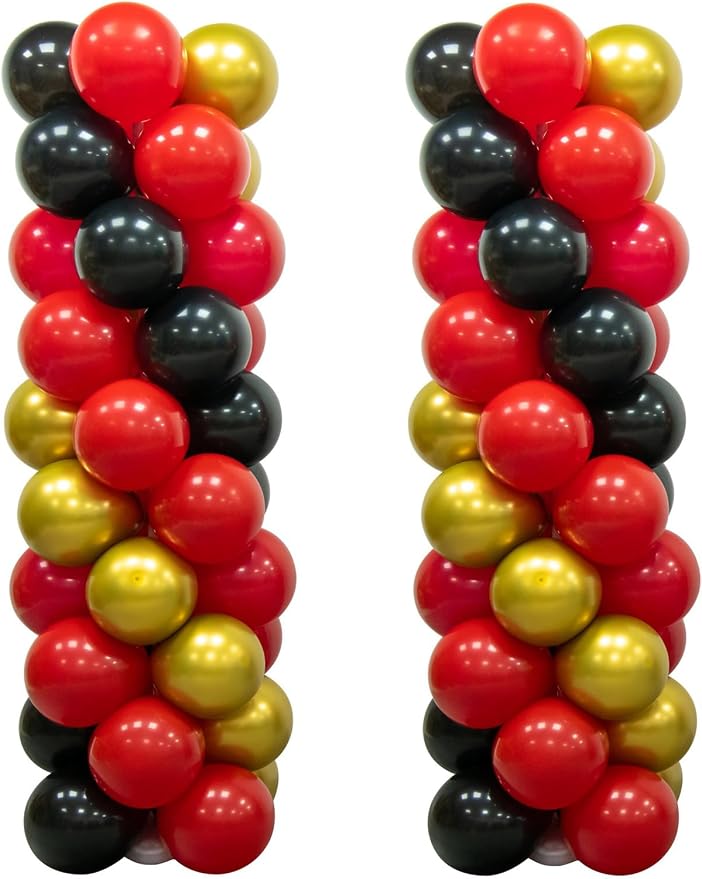 Red Black and Gold Balloons for Column Stand by MOXMAY