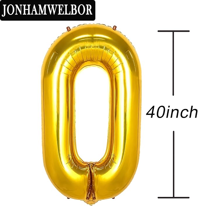 Jonhamwelbor 50 Number Balloons Gold Big Giant Jumbo Number 50 Foil Mylar - Image 3
