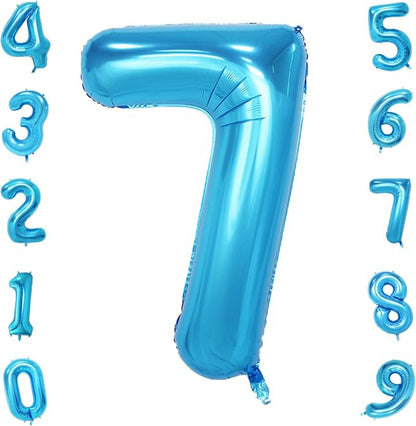 40 Inch Blue Number Balloons, Helium Mylar Foil Number Balloons by Unknown
