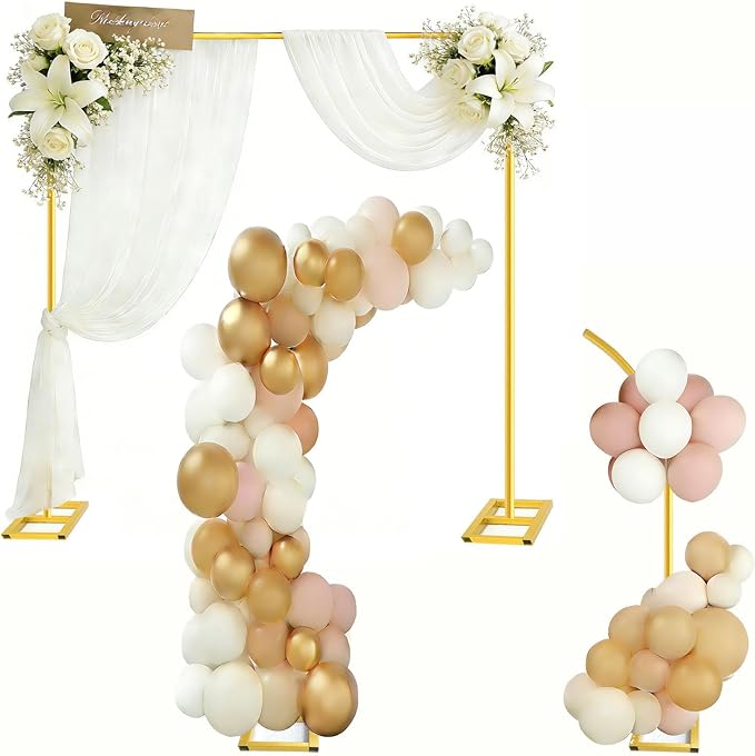 2-in-1 Dual-use Square Balloon Arch Stand Metal Wedding Backdrop Stand Party by Lrrtwer