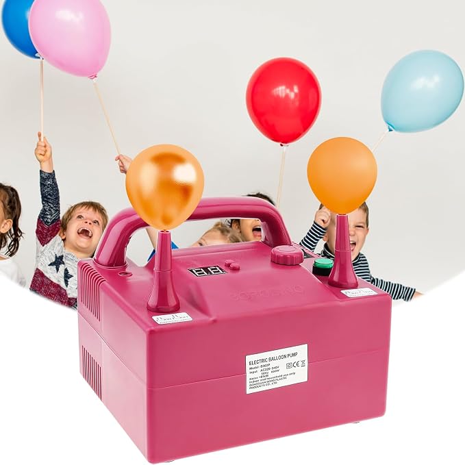 Electric Balloon Blower Pump Portable Electric Air Balloon Pump Dual Nozzle - Image 4