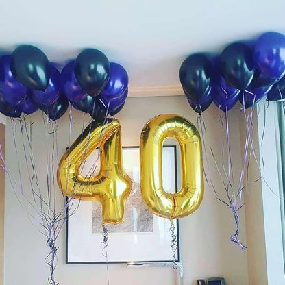 Gold 40 Number Balloons, 40 Inch Giant Number 40 Balloons Foil Mylar Helium - Image 4