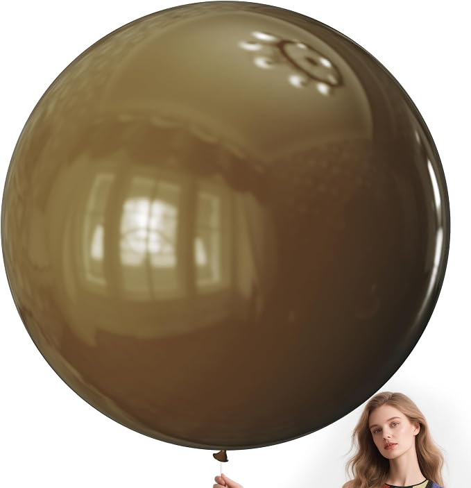 Brown Balloons 9pcs 36 Inch Extra Large Big Jumbo Giant Dark Brown Boho Neutral by Kawkalsh