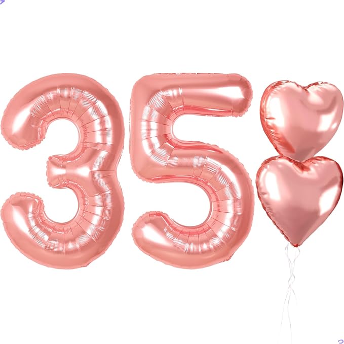 40 inch Rose Gold Birthday Balloons by Unknown