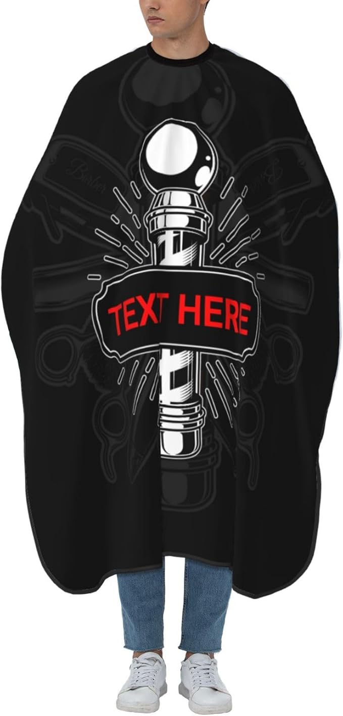 Custom Barber Cape for Men Personalized Professional Hair Cutting Cape with Text for Home Salon Barbershop
