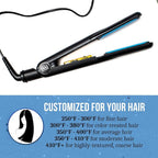 HAI Convertible Ceramic Hair Straightener for Women - Professional Fast Heating Flat Iron with 5 Temperature Levels for All Hair Types - (Classic Blue)