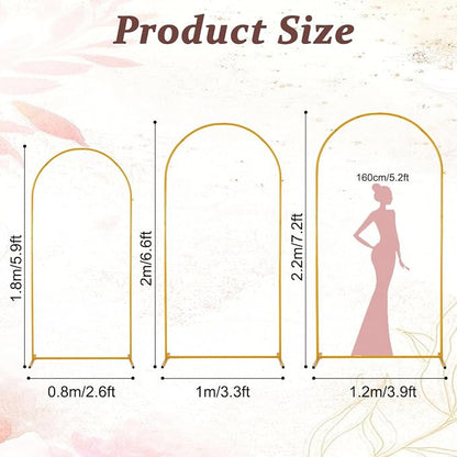 Vincidern 3pcs Metal Wedding Arch Backdrop Stand, Party Arch Stand, Balloon - Image 4
