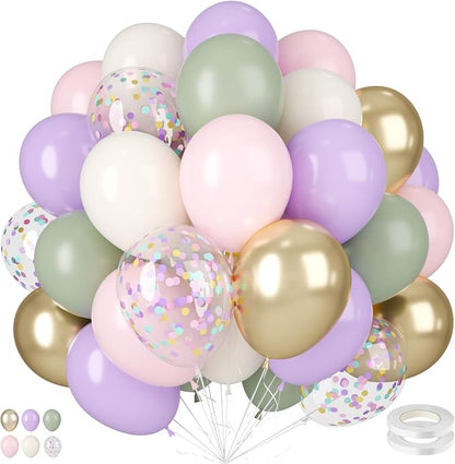 Sage Green Pink Balloons by BIAPIAN