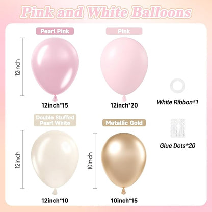 60pcs Pink and Gold Balloons 12inch - Image 2