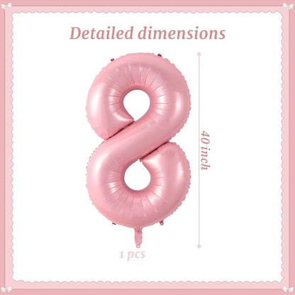 40 Inch Pink Number 8 Balloon Suitable - Image 2