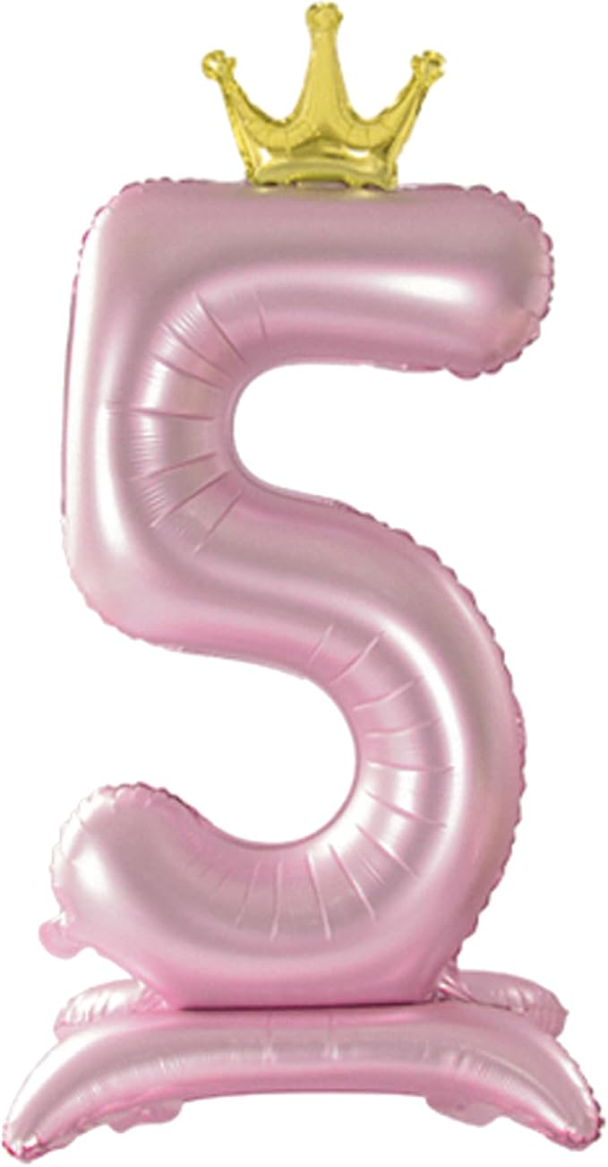 Crown Pink Number 5 Balloon by Tellpet