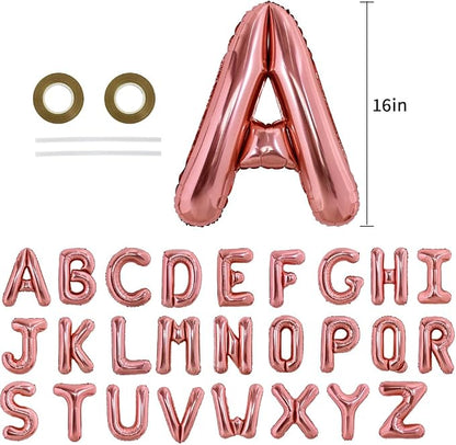 TONIFUL Rose Gold Letter Balloons 2 Set 16 Inch A-Z Custom Alphabet Banner | 52 - Image 2