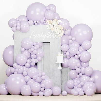 PartyWoo Pearl Lavender Balloons 140pcs Pearl Light Pastel Purple Lilac | by PartyWoo