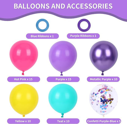 RUBFAC Pink and Purple Balloon Bithday Balloons - Image 2