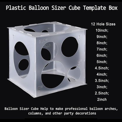 Auihiay 12 Holes Balloon Sizer Cube Box, Collapsible Plastic Balloon Sizer | - Image 2