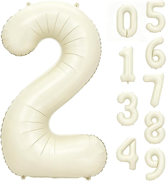 40 Inch Beige Number 2 Foil Balloon by Unknown
