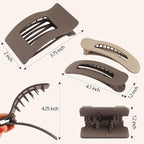 Velscrun Flat Hair Clips for Women Girls, 2 Styles 8 Pcs Lay Flat Claw Clips, Strong Hold French Duck Billed Large Side Hair Jaw Clip for All Hair Types, Fashion Trendy Hair Accessories Coffee Brown