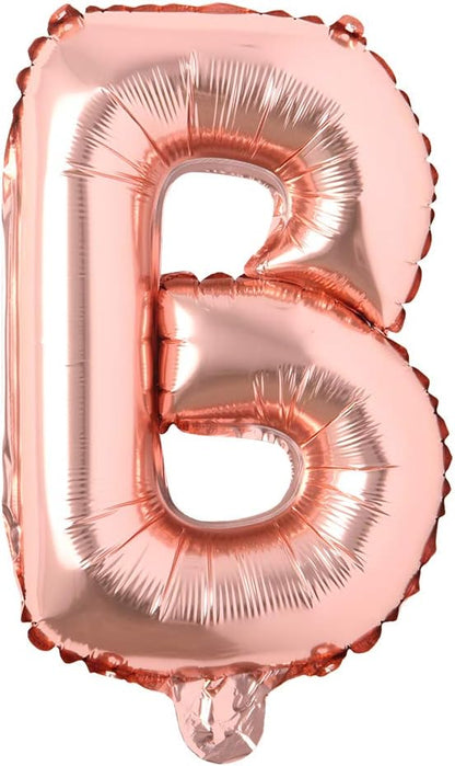 16" inch Single Rose Gold Alphabet Letter number Balloons Aluminum Hanging Foil by REIANS