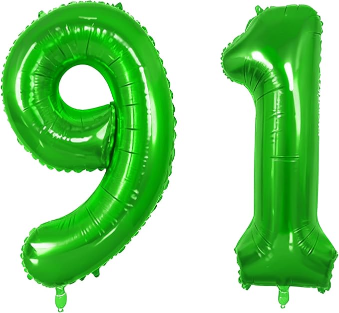 Number 91 Balloons for 91st Birthday Party Decorations, 0-100 Large No.91 by Joycard