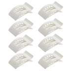 8 Pack Flat Hair Clips for Women – Sleek Non-Slip Claw Clips with Strong Hold, Minimalist Hair Accessories for Bridal, Office, or Everyday Wear (Glossy White)