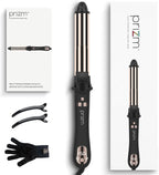 Prizm 1.25inch/32mm Automatic Curling Iron for Big Curler, Rotating Curling Wand Up to 450°F, LCD Display, Auto-Shut Off & Dual Voltage, Negative Ion