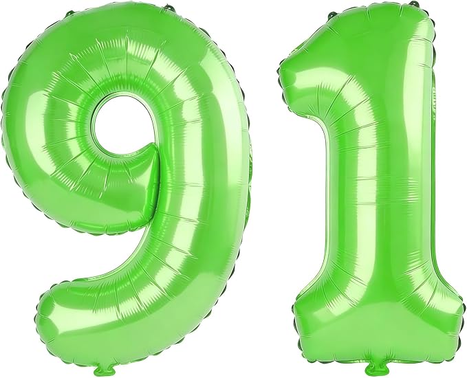 40 Inch Number 91 Balloons for 91st Birthday Party Decorations, 0-100 Fruit by FOBELEC