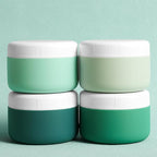 Travel Containers for Toiletries, Silicone Cream Jars BPA-Free, Leak-proof 2oz Travel Size Containers, Portable Size Silicone Jars with Lid for Cosmetic Face Hand Body Cream (4 Pack)