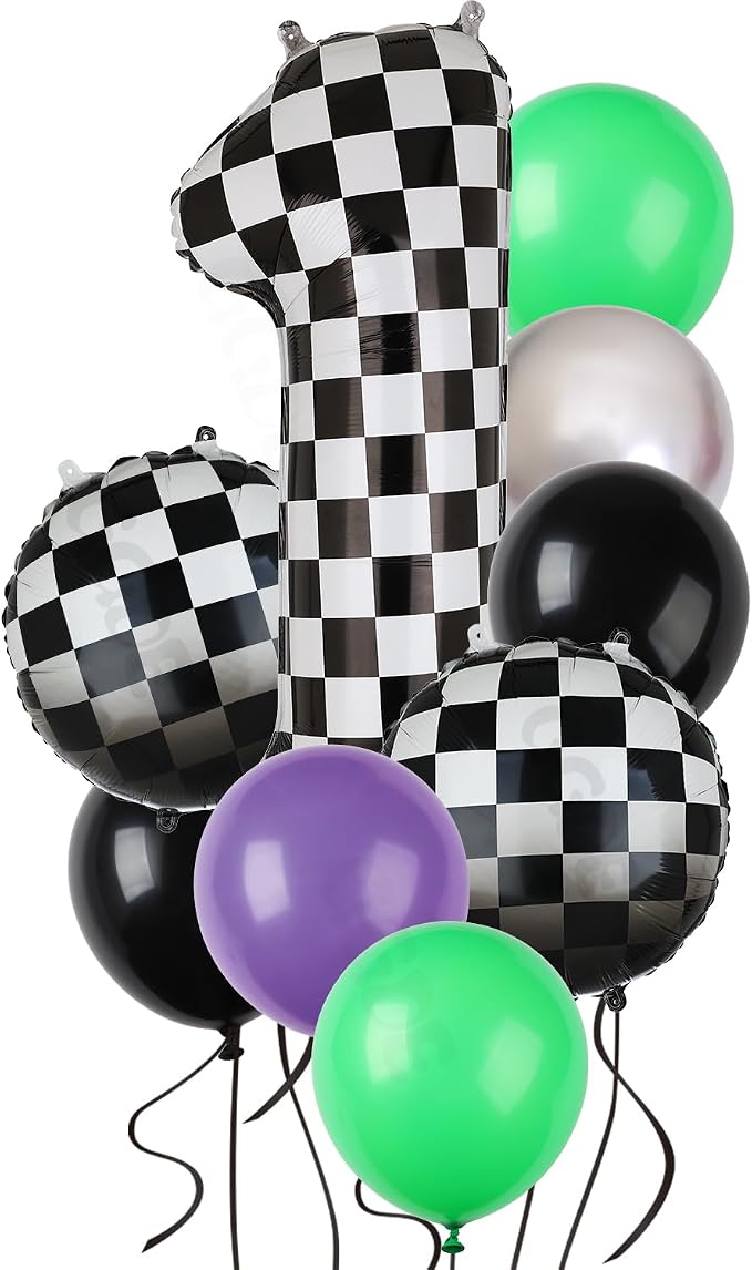 Monster Truck Birthday Party Theme 40 Inch Checkered Number Balloon 1 | by GGDE
