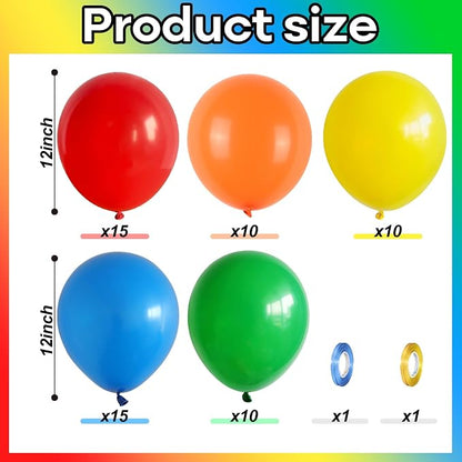 Red Yellow Blue Green Balloons, Rainbow Cartoon Theme Primary Color Latex - Image 2