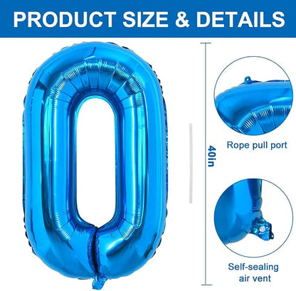 TONIFUL 40 Inch Large Blue Letter O Foil Balloons Alphabet Balloons | Giant - Image 2